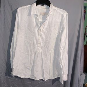 Loft White Collared Blouse